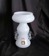 Wazon szklany Tarnowiec, Słuczan Orkusz, biały świecznik flakon retro