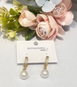 Wiszące kolczyki damskie z perełka stal chirurgiczna