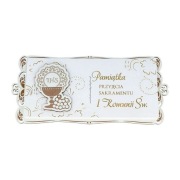 Kartka na drewnie na I Komunię - Kartki z Kotkiem 03