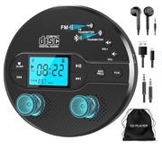 DISCMAN ODTWARZACZ CD 2000mAh FM AUX USB BLUETOOTH 5.1 LCD PODWÓJNY GŁOŚNIK