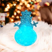 Zawieszka Bałwan Ozdoba Choinkowa Handmade Premium Brokat Błękit 3 sztuki