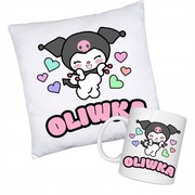 ZESTAW URODZINY Kubek + Poduszka KUROMI +imię PERSONALIZACJA