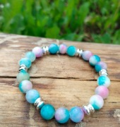 Bransoletka z chalcedonem i hematytem