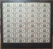 Arkusz 32 x 1$ 1981r. Federal Reserve Note w oprawie - green seal
