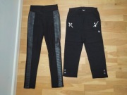 2 x spodnie czarne - NOWE rozm 38  długość 3/4 rozm M + legginsy