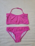 Bikini strój kąpielowy różowy dziewczynka 12 13 lat YD Primark falbank