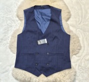 Kamizelka garniturowa M Granatowa w kratke Burton Menswear London 