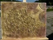 Obraz ręcznie malowany akrylowy złota struktura 40 x 50 cm