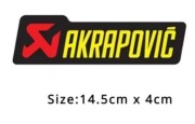 Emblemat Naklejka Aluminium na Wydech Tlumik Akrapovic 14,5x4cm, 14,5x4,5cm