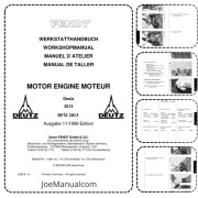 FENDT Deutz BFM2013 Engine Service Manual Instrukcja naprawcza serwisowa
