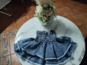 Jeansowa spódniczka marszczona 