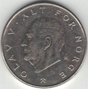 Norwegia 1 korona krone 1982 - 25 mm - nr 3