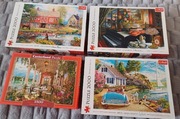 Komplet zestaw 4 pudełek PUZZLE 3x2000 1 z 1500 STAN B Dobry