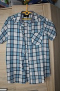fajna lekka koszula w kratę r S męska jak nowa krótki rękaw
