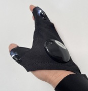 Rękawiczki świecące LED latarkami, lewa i prawa.