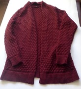 Zero bordowy sweter XS/S/M z wełną