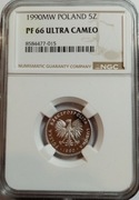 5 złotych 1990 NGC PF66 ULTRA CAMEO 