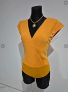 Musztardowe żółte body bluzka