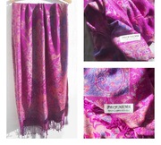Pashmina orientalny dwustronny szal paszminowy z jedwabiem 