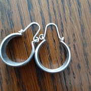 Stare srebrne kolczyki z PRL lata 70-te kółka