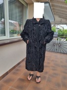 futro karakuły czarne rozmiar S długie płaszcz