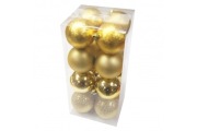 Bombki choinkowe 7cm 16 szt złote
