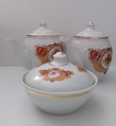 Zestaw czajnik czajniki cukiernica Porcelana