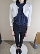 Marselini Bolerko Białe z Długim Rękawem Rozmiar 36