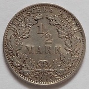1/2 Marki Niemieckiej z 1913 roku (Seria E)