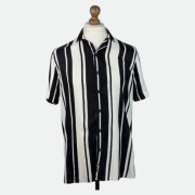 Koszula Hollister 100% Wiskoza M Pasy Black & White Surf Style | BDB