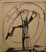 Zdzisław Lachur Z cyklu Getto, Bojownik Getta rysunek