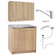 SZAFKA KUCHENNA STOJĄCA 50X80 DĄB SZAFKA WISZĄCA ZLEW BATERIA MOCOWANIA 