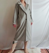 Płaszcz Damski Długi Szary Oversize M L 38 40 Prosty Klasyczny