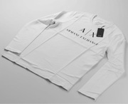 Koszulka męska z długim rękawem biała Armani Exchange rozmiar s