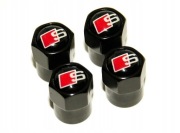Kapturki nakrętki na wentyle samochodowe Audi S Line, 4 sztuki, NOWE