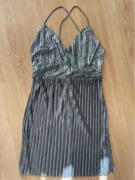 Sukienka srebrna imprezowa Cropp