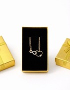 Złoty Naszyjnik SERCE Motyl Cyrkonia PREZENT Walentynki.