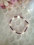 Bransoletka handmade z naturalnych kamieni perły hematytu granatu 