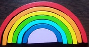 Drewniana Układanka Tęcza Montessori 7el.