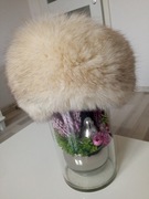 Czapka Toczek z lisa obw 59 cm