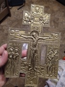 Ikona podróżna Ukrzyżowanie Carska Rosja 19 wiek XiX w