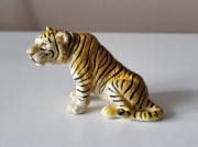 Schleich siedzący tygrys figurka unikat model wycofany z 1993 r.