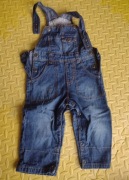 Kombinezon ogrodniczki spodnie jeansowe 74 Lupilu