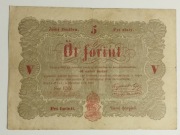 Sprzedam banknot Węgry 5 forintów (guldenów) 1848r. Wiosna Ludów - Rzadki