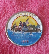 MONETA USA 25 CENTS QUARTET 1999 NEW JERSEY COLOR 