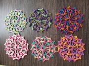 Zestaw podkładki pod kubek kolorowa melanż na szydełku kordonek