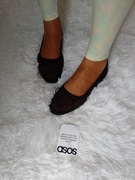 (40) ASOS/ Czarne, siateczkowe baleriny z Londynu, organzaw, NOWE 