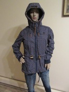 NAKETANO damska kurtka granatowa w kolorowe serca kaptur jak nowa_ L