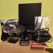 PlayStation 2 PS2 Slim Karta 2x Gamepad HDMI Pamięć 128GB Przeróbka Zestaw