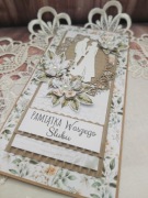 Kartka ślubna na bazie eko kwiatowa